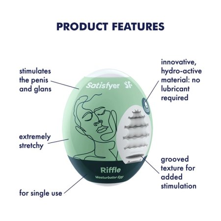 (image for) Masturbator Egg 3er Set (Riffle) Light Green