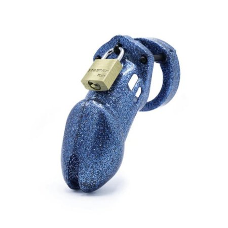 (image for) CB-6000 Cock Cage Chastity Kit - Blue Glitter
