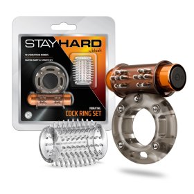 Stay Hard - Basic Vibrating Cock Ring Set with Sleeve