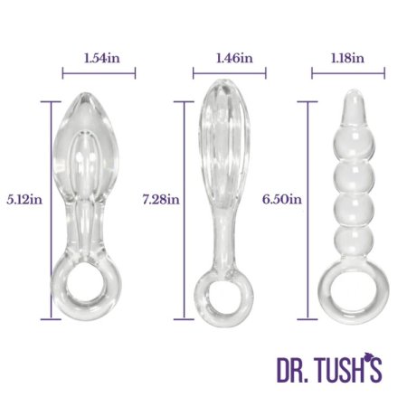 (image for) Halos of Pleasure – All Glass Anal Plug Trio