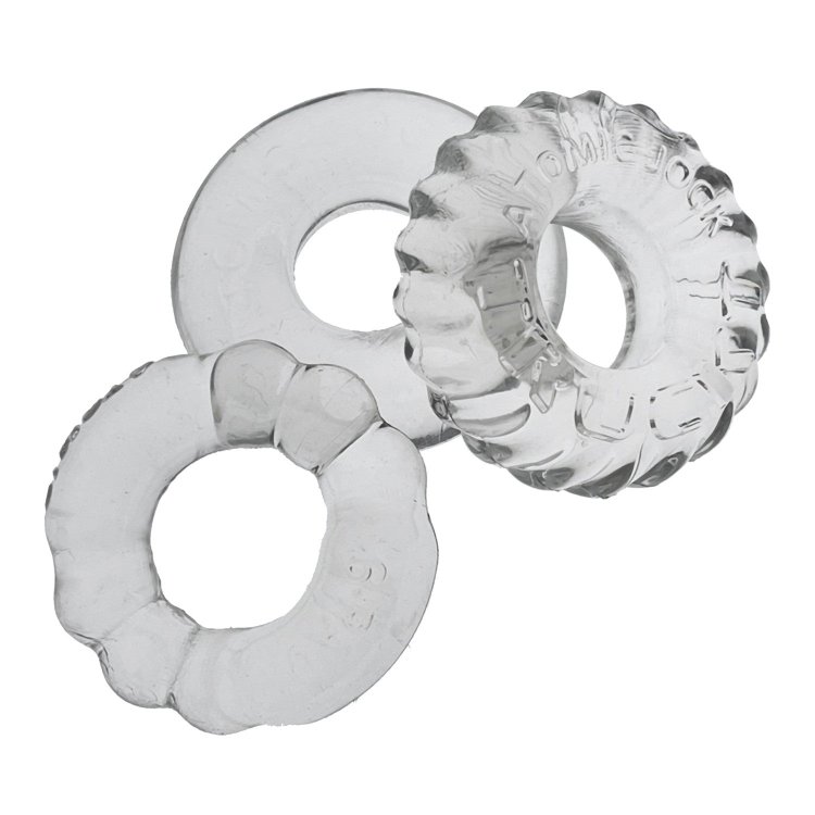 (image for) BONEMAKER 3-pack boner cockring kit - CLEAR