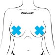 (image for) Plus X: Glow-in-the-Dark Neon Cross Pasties - Turquoise