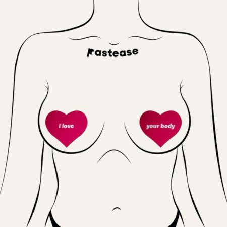 (image for) Pink I Love Your Body Heart Pasties by JennaJean8