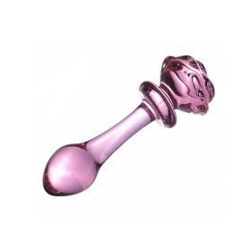 Rose Glass Dildo - Single Head Rose Glass Dildo - Single Head