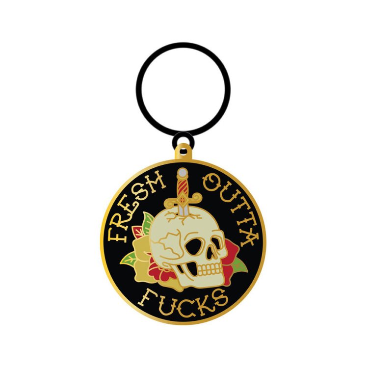 (image for) Tattoo Fresh Outta Fucks Skull Keychain