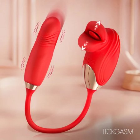 (image for) Bliss Kiss Kissing Clitoral Stimulator w/ Thrusting Vibrator