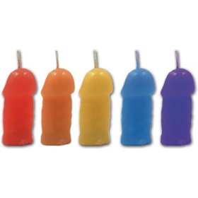 Rainbow Pecker Party Candles 5pk Rainbow Pecker Party Candles 5pk
