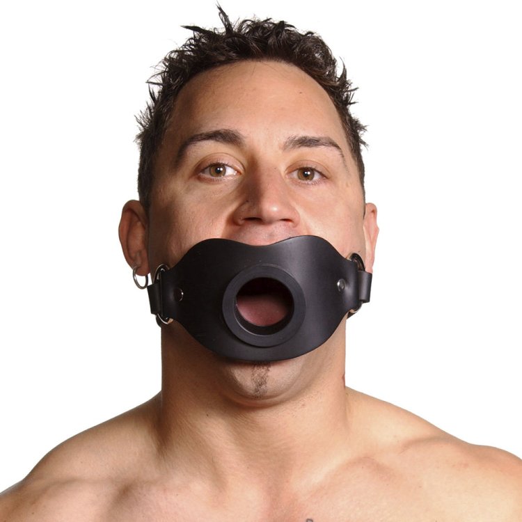 (image for) Leather Locking Open Mouth Feeder Gag