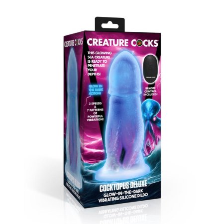(image for) Cocktopus Deluxe Glow-in-the-Dark Vibrating Silicone Dildo w/ Remote
