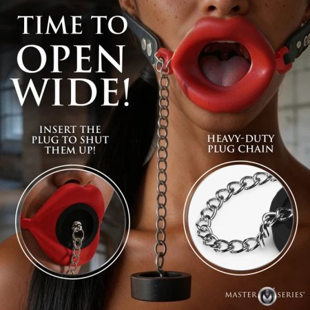 (image for) Plugged Silicone Feeding Gag - Red