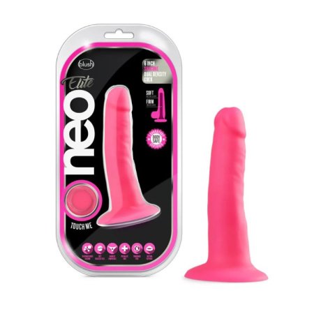 (image for) Neo Elite - 6" Silicone Dual Density Cock - Neon Pink