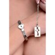 (image for) Cuffed Locking Bracelet and Key Necklace - Tungsten Steel