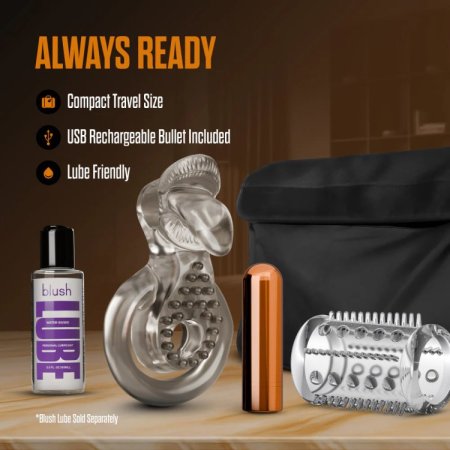(image for) Stay Hard - Vibrating Double Cock Ring Set with Sleeve