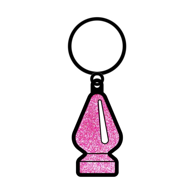 (image for) Pink Glitter Butt Plug Keychain *