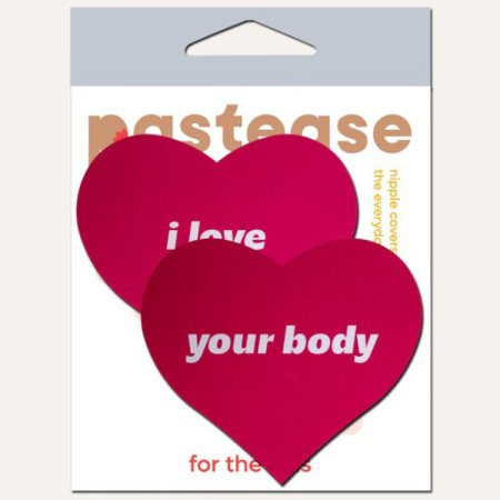 (image for) Pink I Love Your Body Heart Pasties by JennaJean8