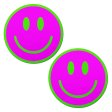 (image for) Neon Green Glow-in-the-Dark Pink Smiley Face Breast Pasties
