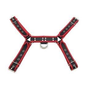 PVC O.T.H Front Harness Black with Red Piping / Large/XL