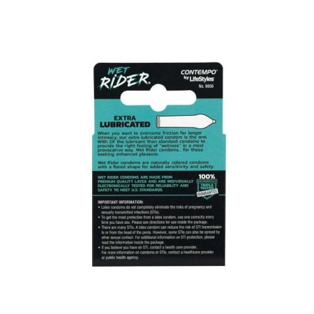 (image for) Lifestyles Wet Rider Condoms - 3 pk