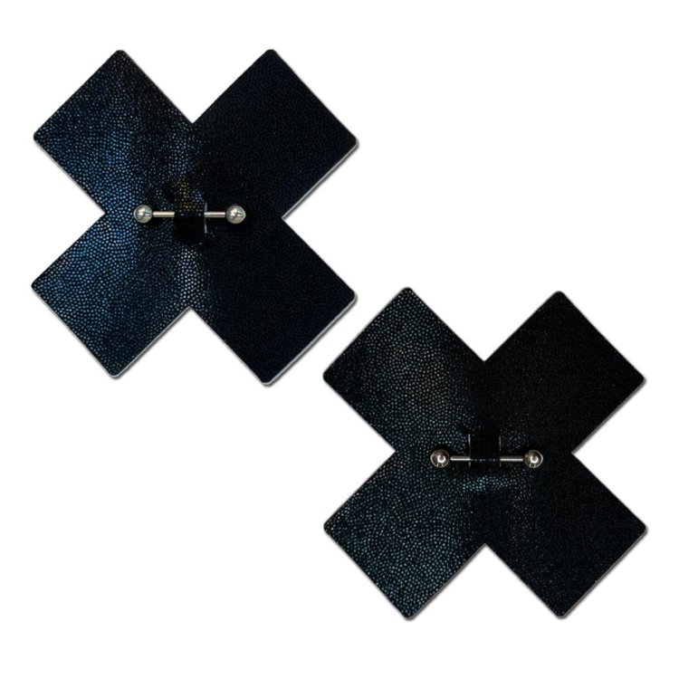 (image for) Pierced Liquid Black Cross w/ Barbell