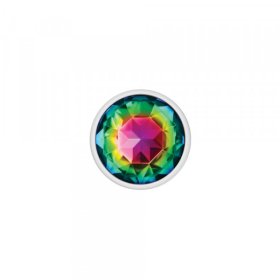 Silver Metal Plug - Round-Rainbow-Med Silver Metal Plug - Round-Rainbow-Med