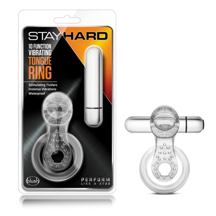 (image for) Stay Hard Vibrating Tongue Ring - Clear