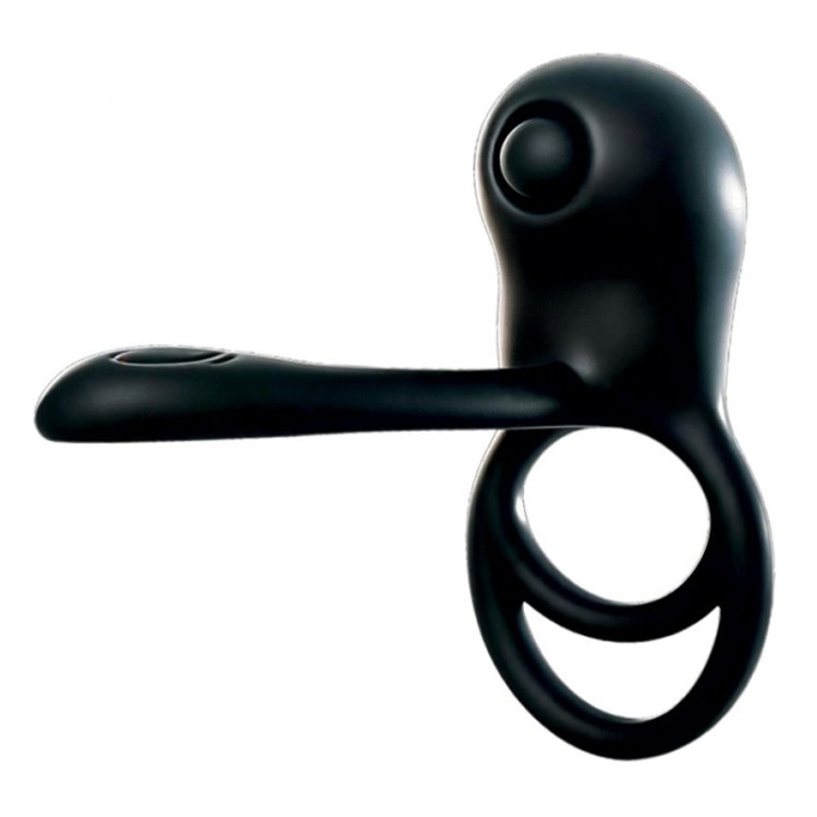 (image for) DECADENCE- COBRA. Cock & Ball Strap with vibrating Stinger & Clit Stimulator. Liquid Silicone. Multi-Speed. Rechargeable.