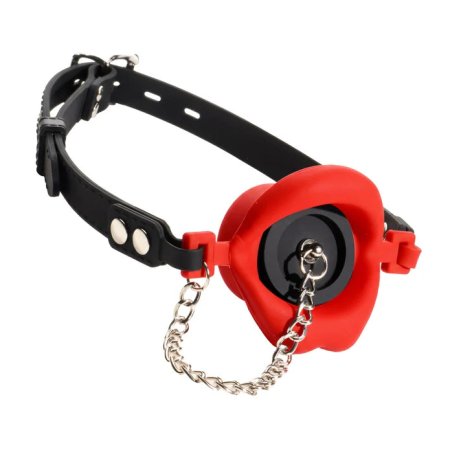 (image for) Plugged Silicone Feeding Gag - Red
