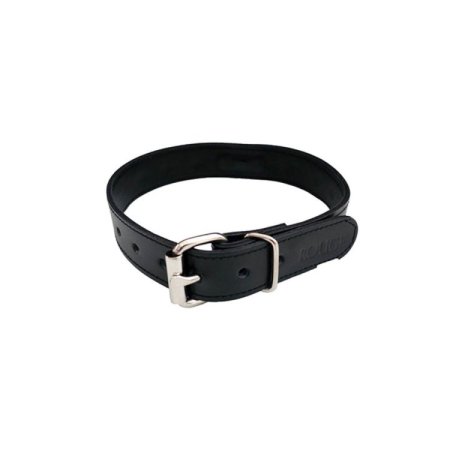 (image for) Leather Thin O-Ring Studded Collar with Detachable O-Ring Black