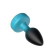 (image for) TEAL Ombre - SMALL Cheeky Charms Eluxe Vibrating Plug With Remote - Clear Gem