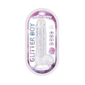 Cotton Candy - Glitter Boy 6" Suction Cup Dildo - Clear
