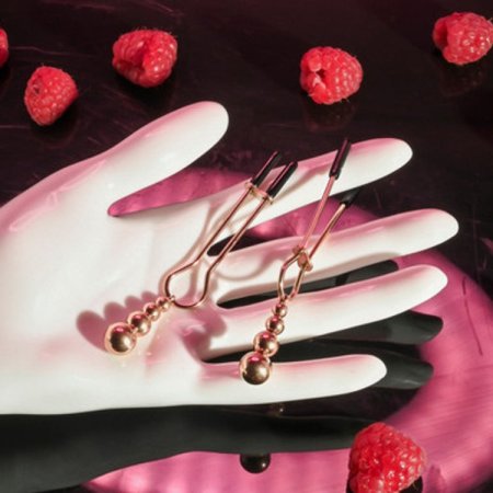 (image for) SELOPA - Beaded Nipple Clamps -Rose Gold