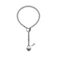 (image for) HEART & LOCK-O-RING SLIP CHAIN - Silver