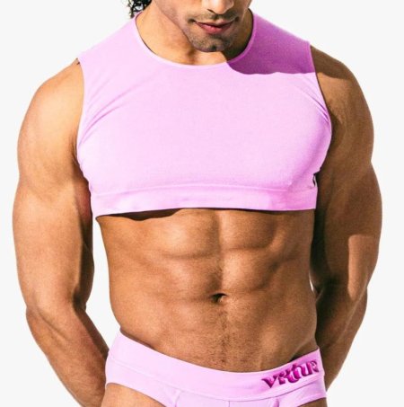 (image for) Unisex Small - Mini Crop Top Sheer - Taffy