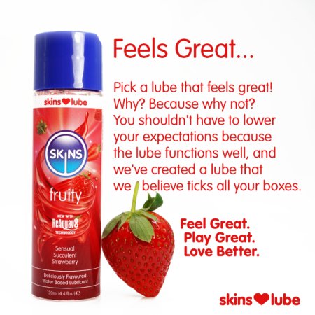 (image for) Skins Strawberry Water Based Lubricant 4.4 fl oz