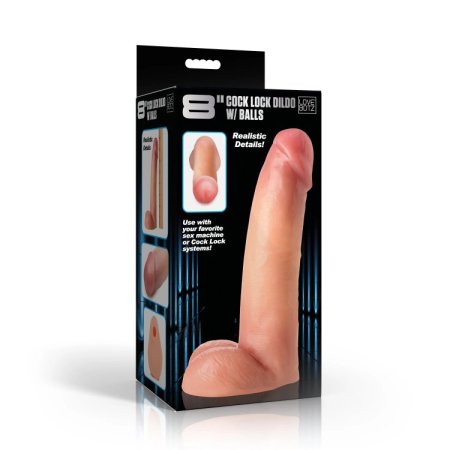(image for) 8" Cock Lock Dildo with Balls