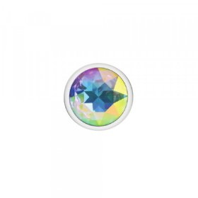 Silver Metal Plug - Round-Clear-Small Silver Metal Plug - Round-Clear-Small