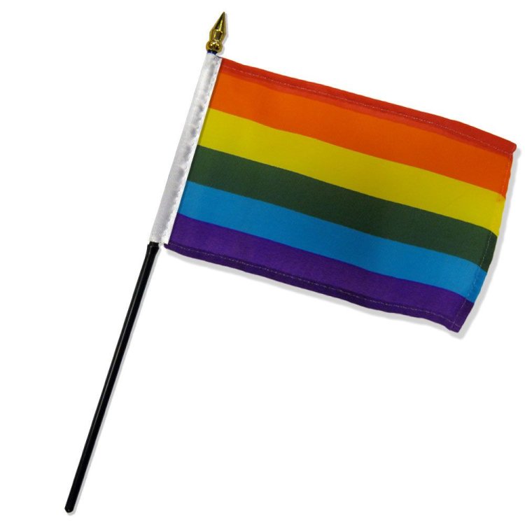 (image for) Rainbow Stick Flag 4\" X 6\"