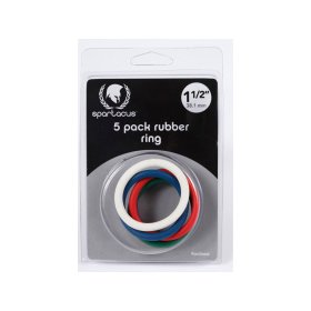 Rainbow Rubber Ring 5 Pack 1.5" Rainbow Rubber Ring 5 Pack 1.5"
