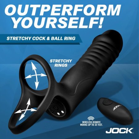 (image for) Double Thrust Thrusting & Vibrating Double Penetration C-Ring w/ Remote
