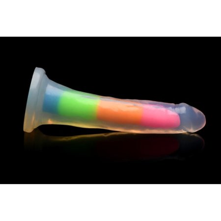 (image for) Lollicock 7" GID Rainbow Silicone Dildo*