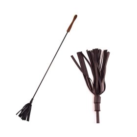 Leather Riding Crop With Wooden Handle Black Leather Riding Crop With Wooden Handle Black
