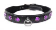 (image for) Royal Vixen Leather Choker Rhinestones
