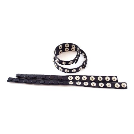 (image for) Leather Double Multi Snap Cock Strap / Silver Snap Buttons