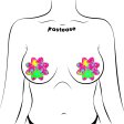 (image for) Neon Pink Graffiti Paint Splatter Petal Breast Pasties