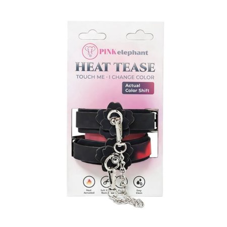 (image for) HEAT TEASE - FLOWER CUFFS - BLACK/PINK