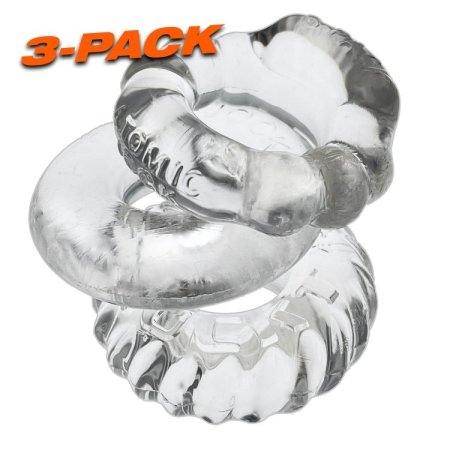 (image for) BONEMAKER 3-pack boner cockring kit - CLEAR