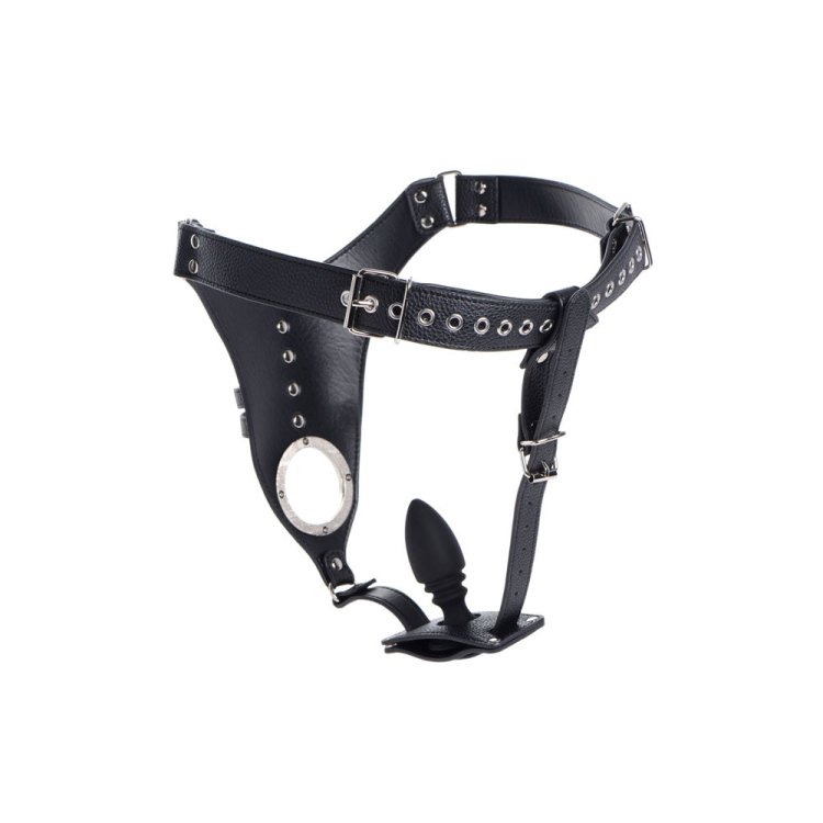 (image for) Male Chastity Harness Silicone Anal Plug