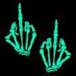 (image for) Middle Finger Skeleton Hand Pasties Glow in the Dark White & Black Boney Hand