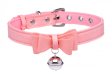 (image for) Sugar Kitty Cat Bell Collar -Pink/Silver