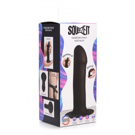 (image for) Squeezable Phallic Dildo - Black